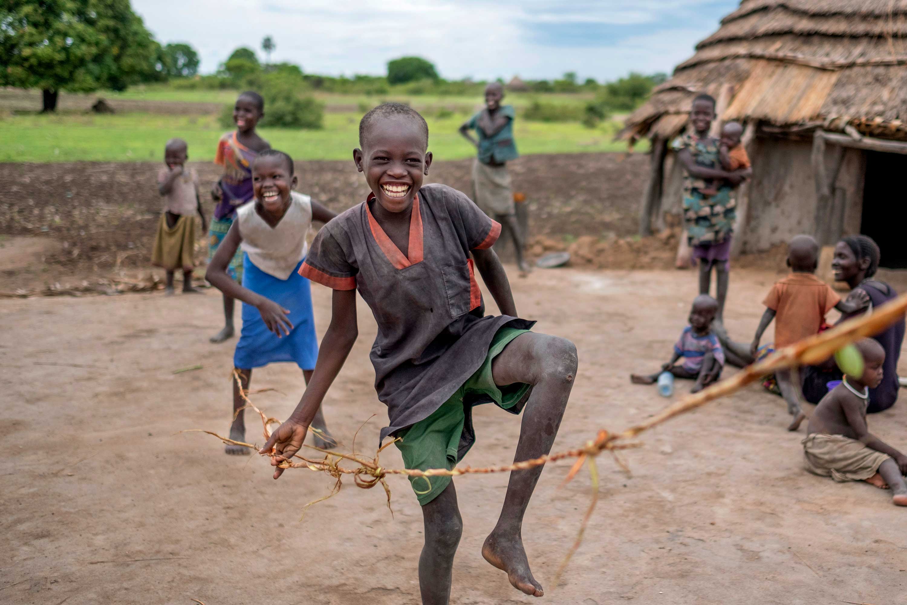 Village children playing