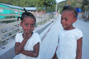 Kids near a canal in Southern Haiti. 