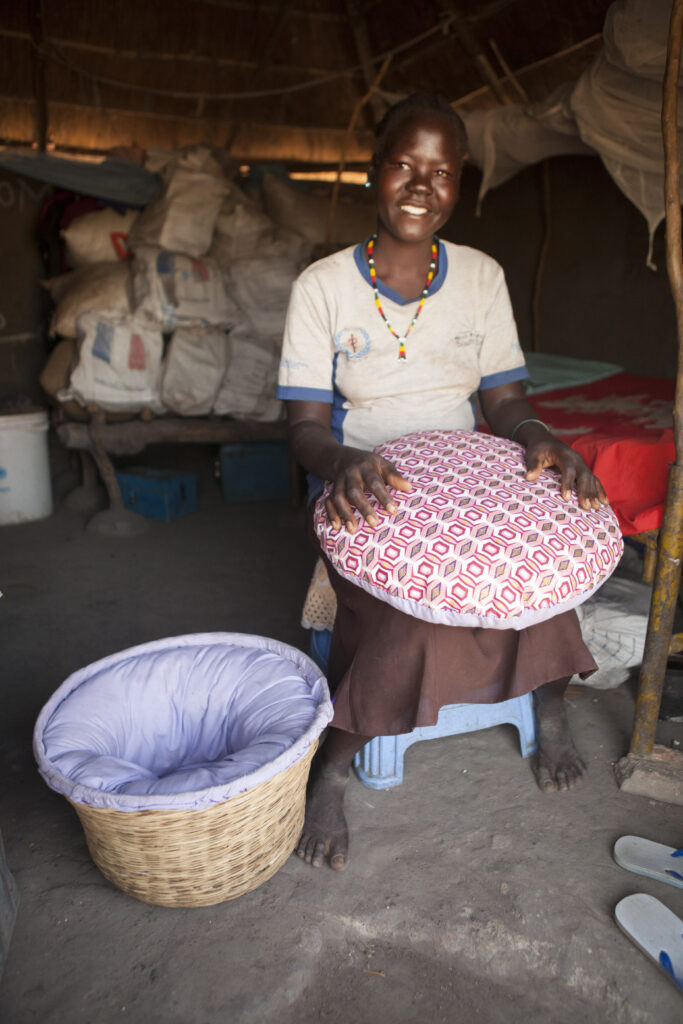 Angelina was empowered to start a small business making insulated containers to keep food warm