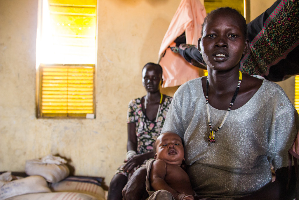 Mary fled violence in her home town in South Sudan. Three days after arriving in a camp, she gave birth to her son Amel.