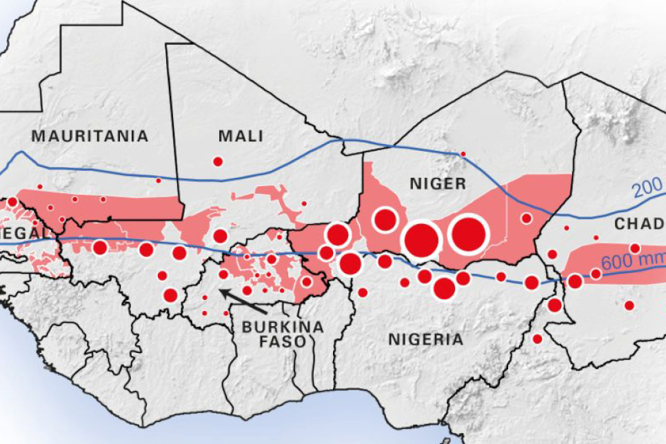 World Concern Blog Sahel map showing drought and malnutrition.