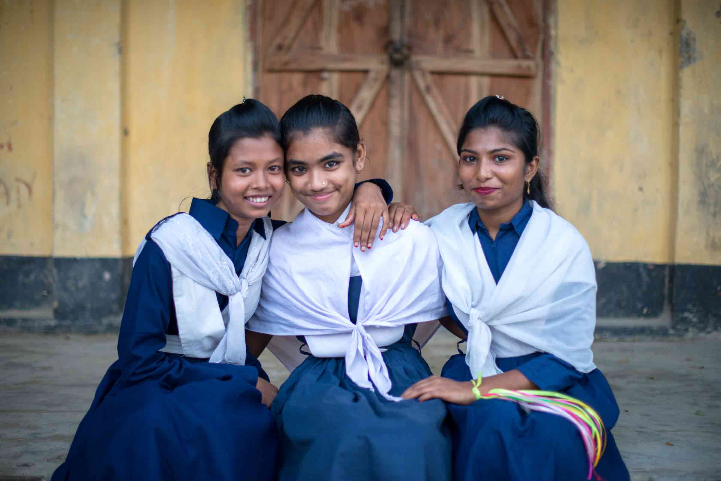 Girls in Bangladesh who received scholarships for school