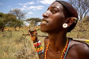 man listening to a solar audio Bible
